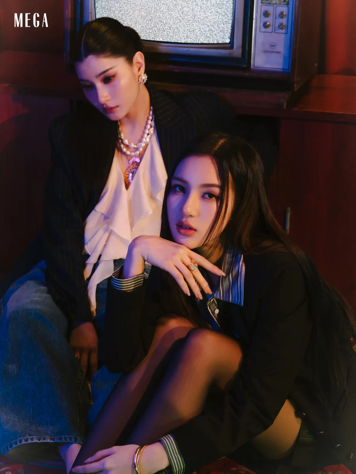 Mable Siriwalee and Pangjie Paphavarin in a joint MEGA editorial portrait.