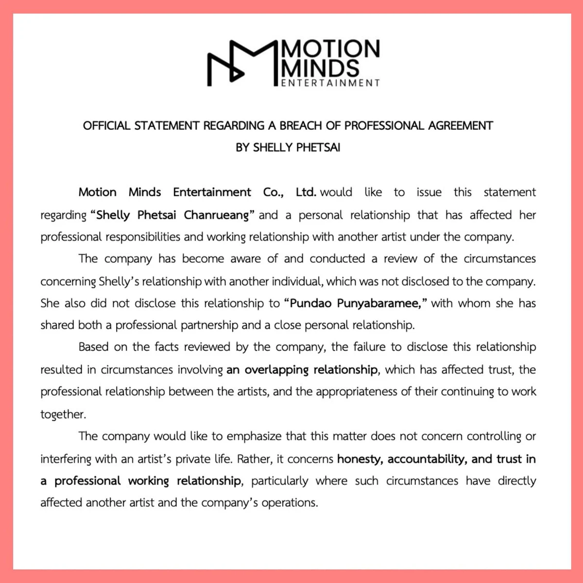 Motion Minds’ October 1 English statement, first page